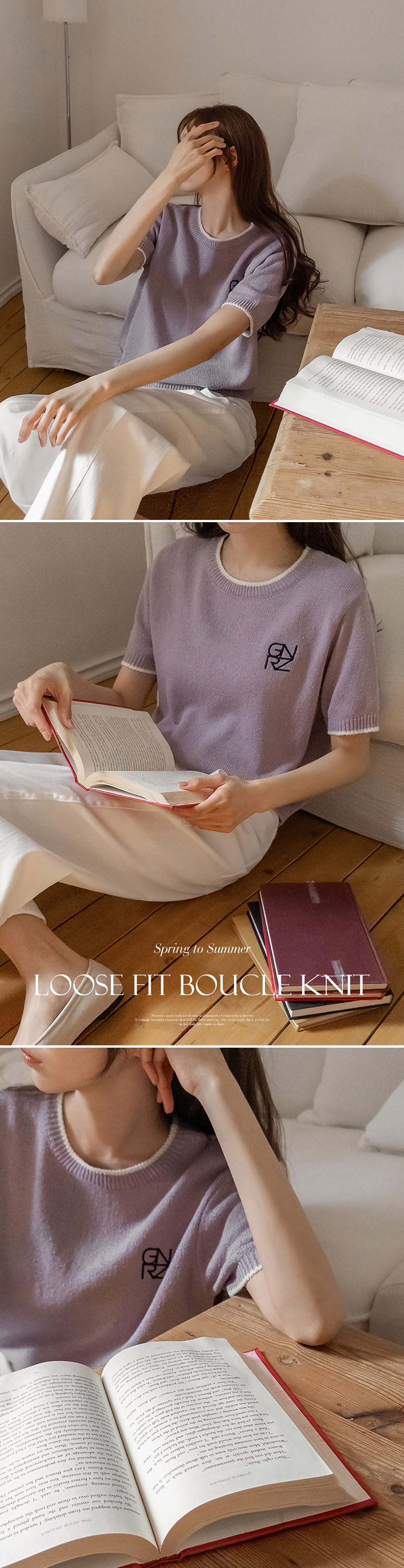 刺繡撞色滾邊針織上衣,KOREA,360049,刺繡撞色滾邊針織上衣,周新品優惠,NEWARRIVAL