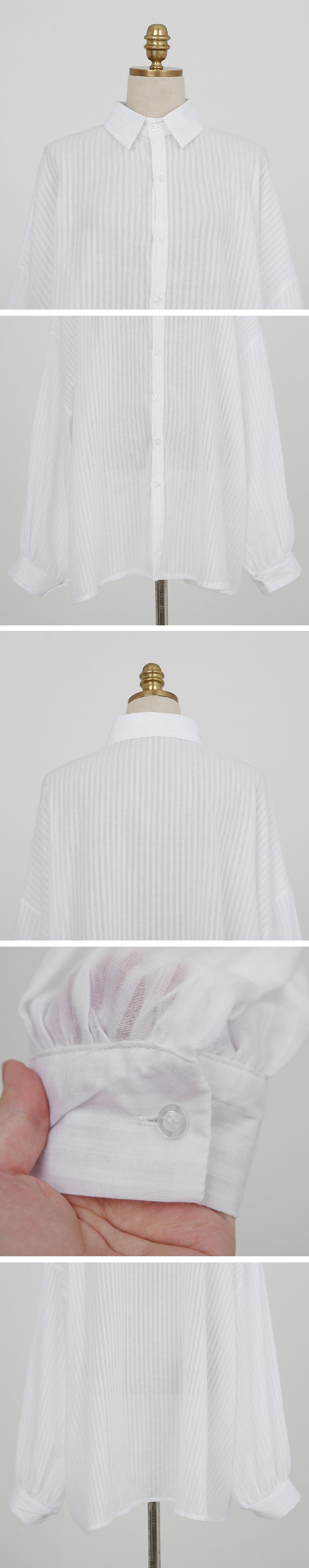 微透寬鬆條紋長袖襯衫,KOREA,360911,微透寬鬆條紋長袖襯衫,領500,999免運