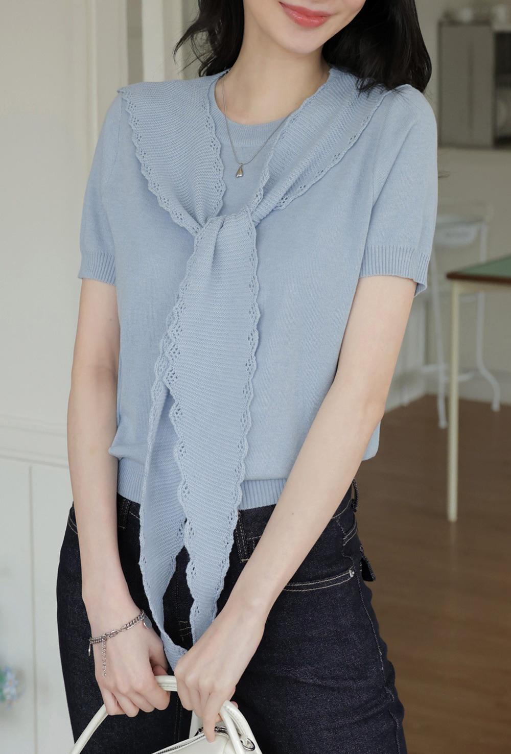 鏤空設計披肩針織上衣,KOREA,360915,鏤空設計披肩針織上衣,周新品優惠,NEWARRIVAL
