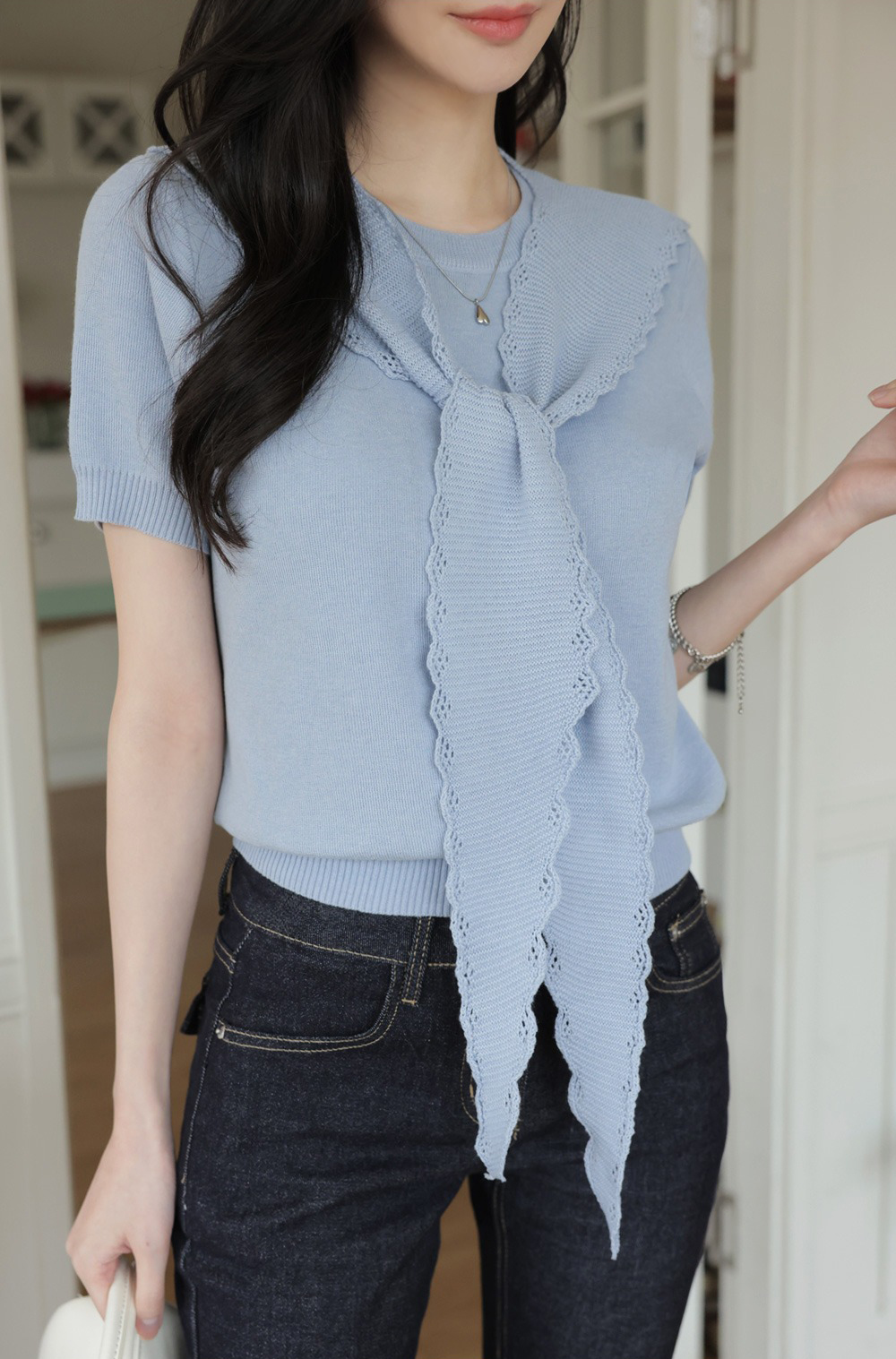 鏤空設計披肩針織上衣,KOREA,360915,鏤空設計披肩針織上衣,周新品優惠,NEWARRIVAL