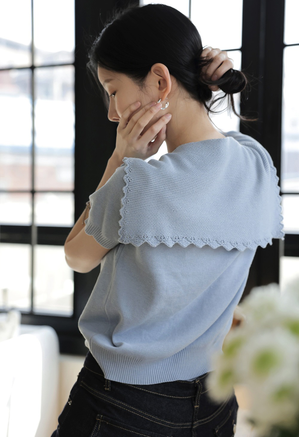 鏤空設計披肩針織上衣,KOREA,360915,鏤空設計披肩針織上衣,周新品優惠,NEWARRIVAL