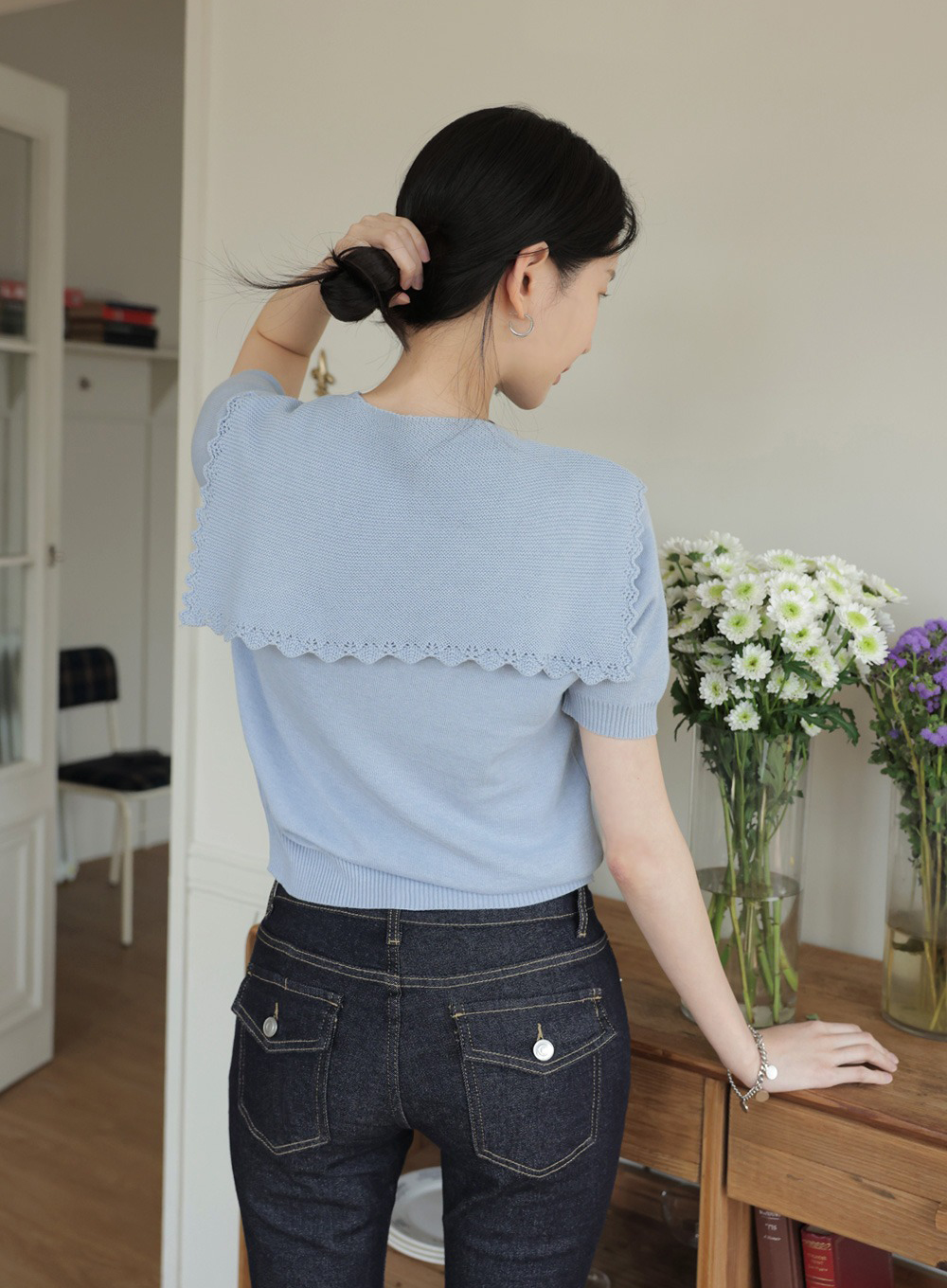 鏤空設計披肩針織上衣,KOREA,360915,鏤空設計披肩針織上衣,周新品優惠,NEWARRIVAL