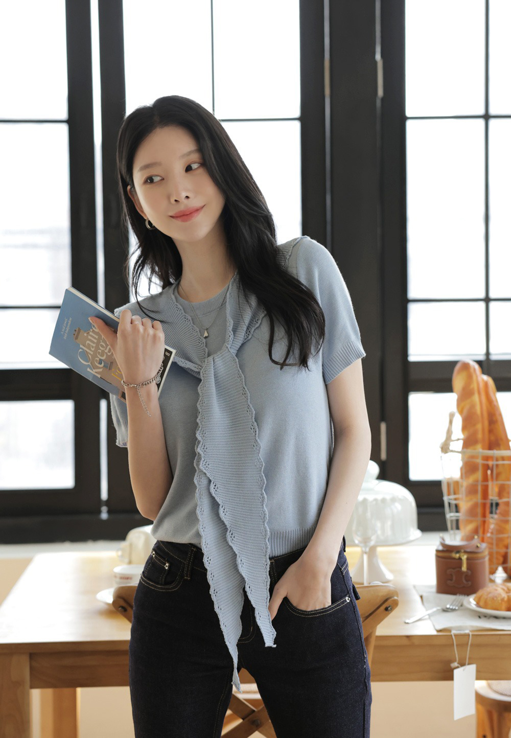 鏤空設計披肩針織上衣,KOREA,360915,鏤空設計披肩針織上衣,周新品優惠,NEWARRIVAL