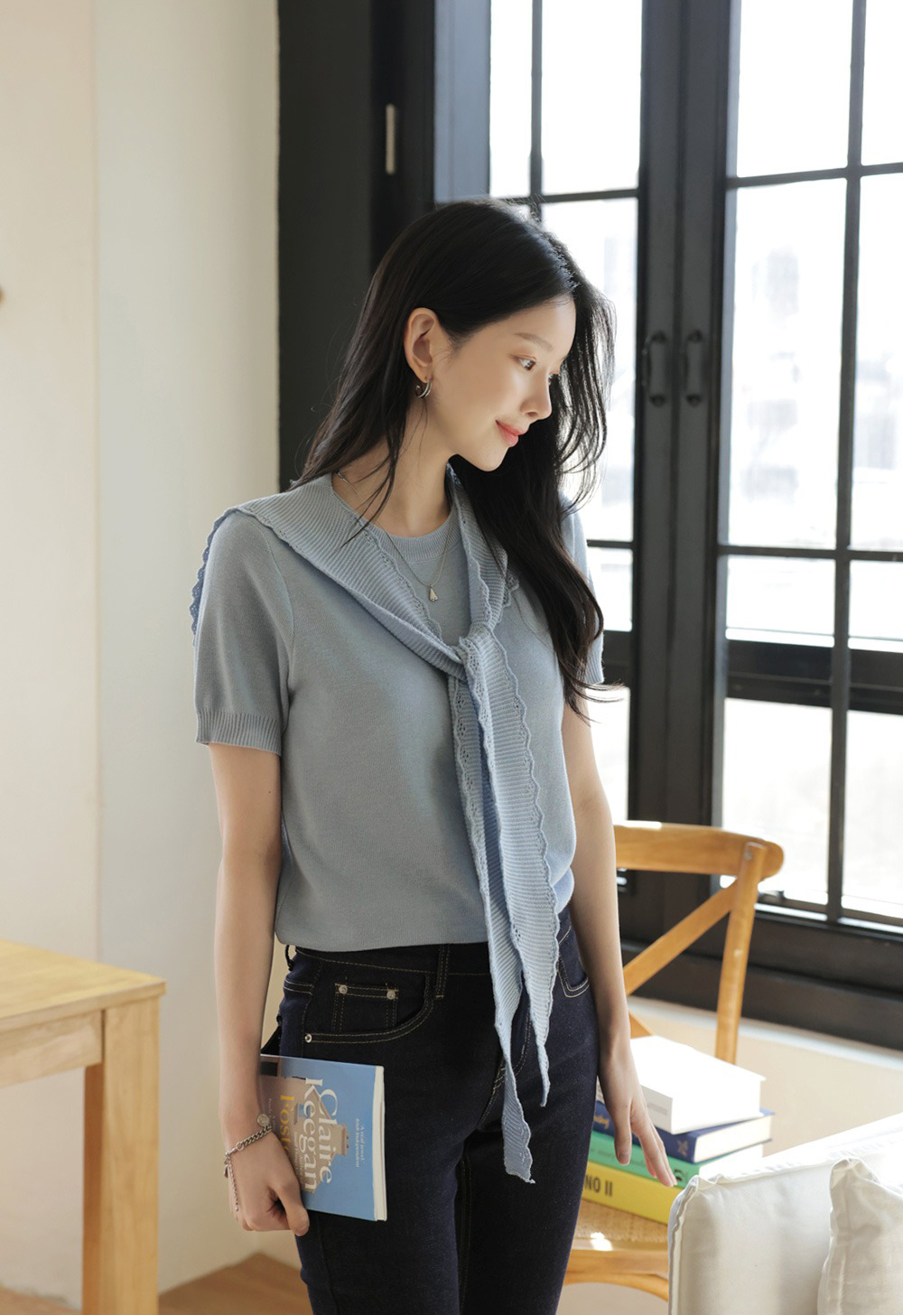 鏤空設計披肩針織上衣,KOREA,360915,鏤空設計披肩針織上衣,周新品優惠,NEWARRIVAL