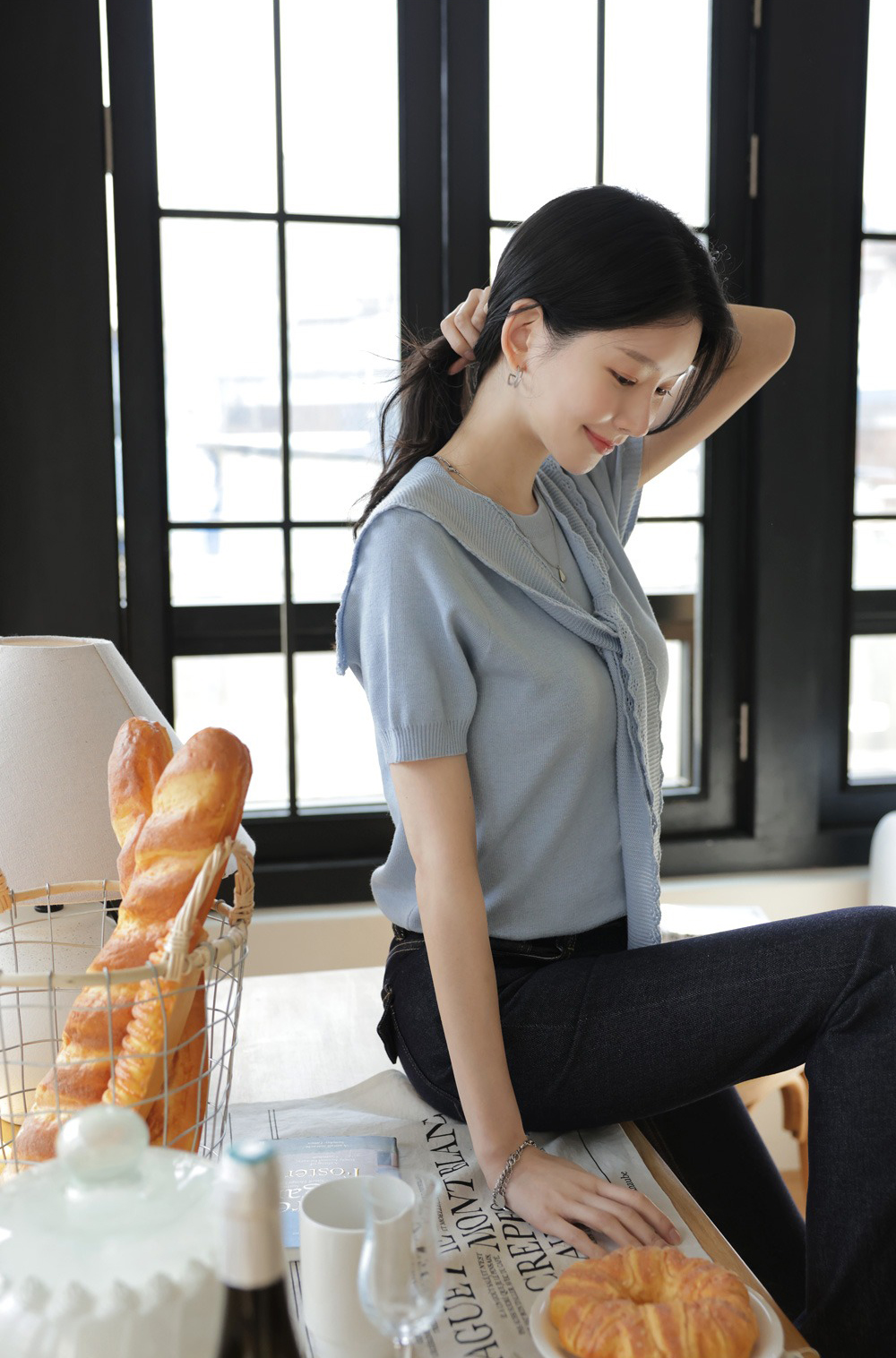 鏤空設計披肩針織上衣,KOREA,360915,鏤空設計披肩針織上衣,周新品優惠,NEWARRIVAL