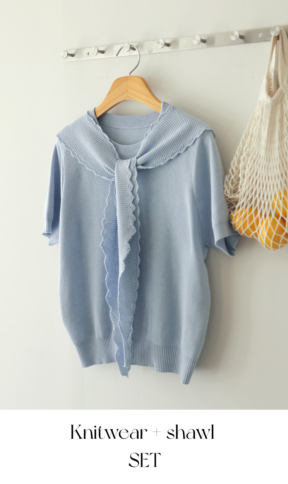 鏤空設計披肩針織上衣,KOREA,360915,鏤空設計披肩針織上衣,周新品優惠,NEWARRIVAL