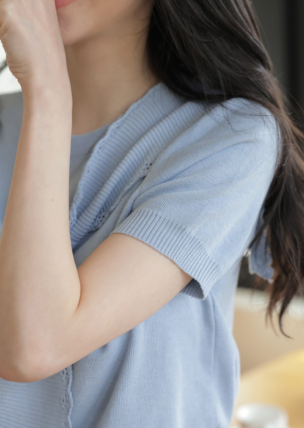 鏤空設計披肩針織上衣,KOREA,360915,鏤空設計披肩針織上衣,周新品優惠,NEWARRIVAL