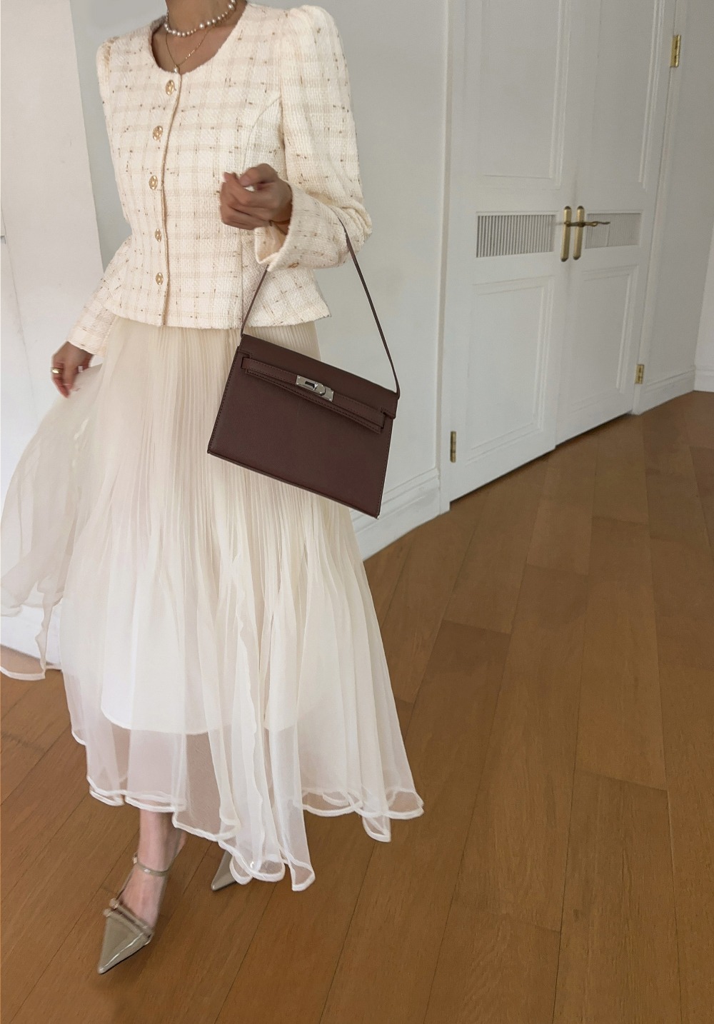 浪漫優雅百褶長紗裙,KOREA,359375,浪漫優雅百褶長紗裙,領500,999免運