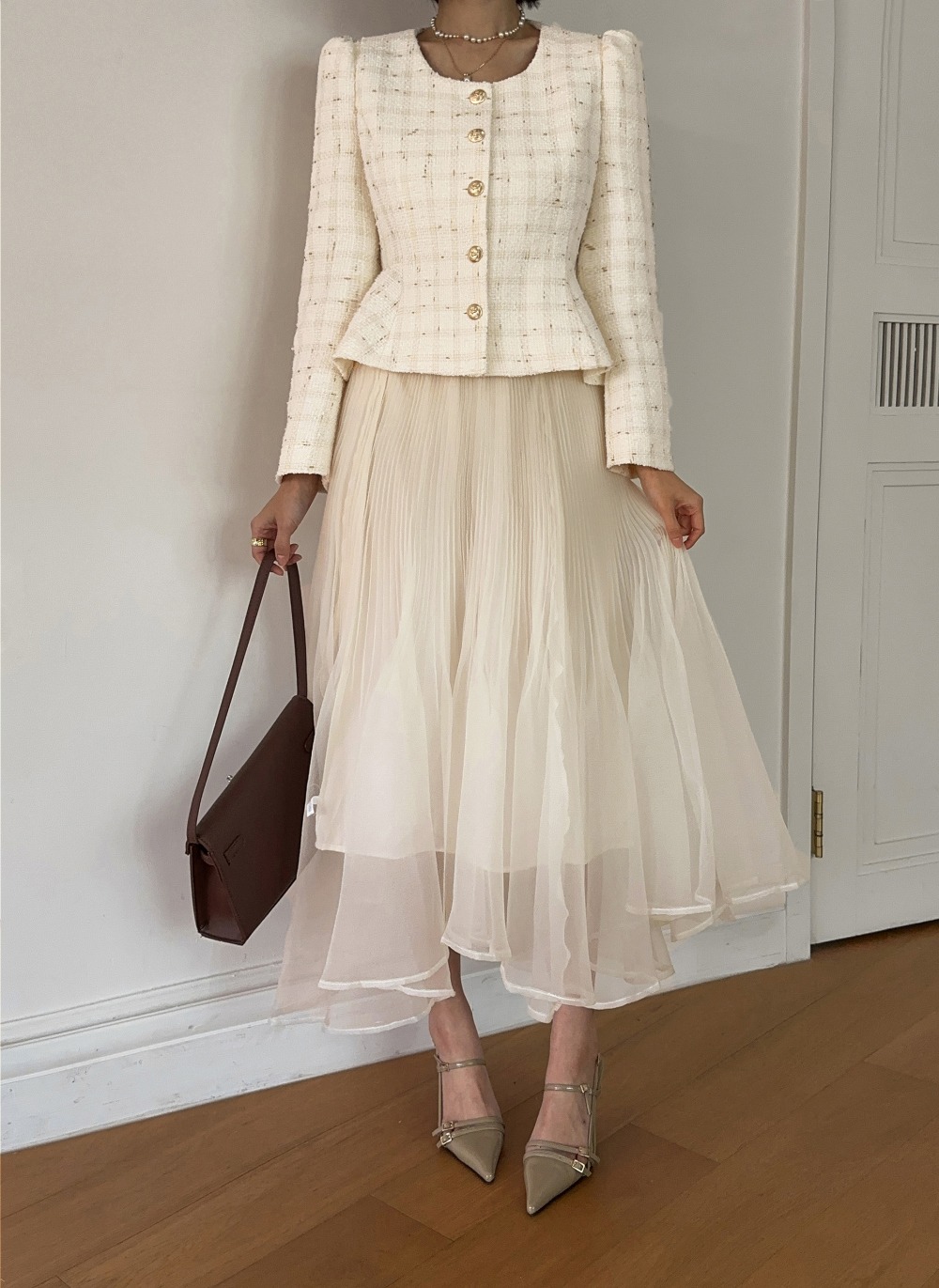 浪漫優雅百褶長紗裙,KOREA,359375,浪漫優雅百褶長紗裙,領500,999免運