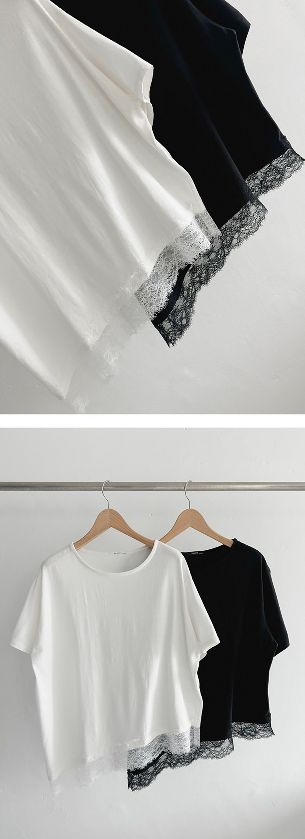 不對稱蕾絲拼接上衣,KOREA,359624,不對稱蕾絲拼接上衣,領500,999免運