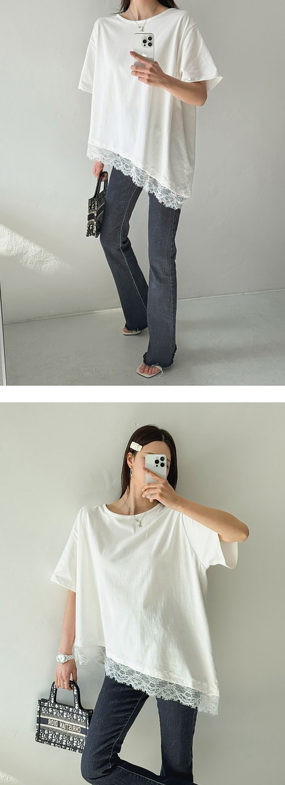 不對稱蕾絲拼接上衣,KOREA,359624,不對稱蕾絲拼接上衣,領500,999免運