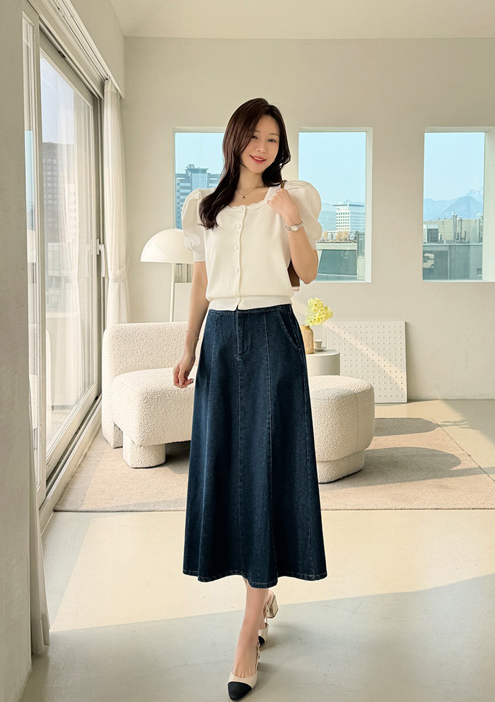 方領蕾絲泡泡袖上衣,KOREA,360634,方領蕾絲泡泡袖上衣,領500,999免運