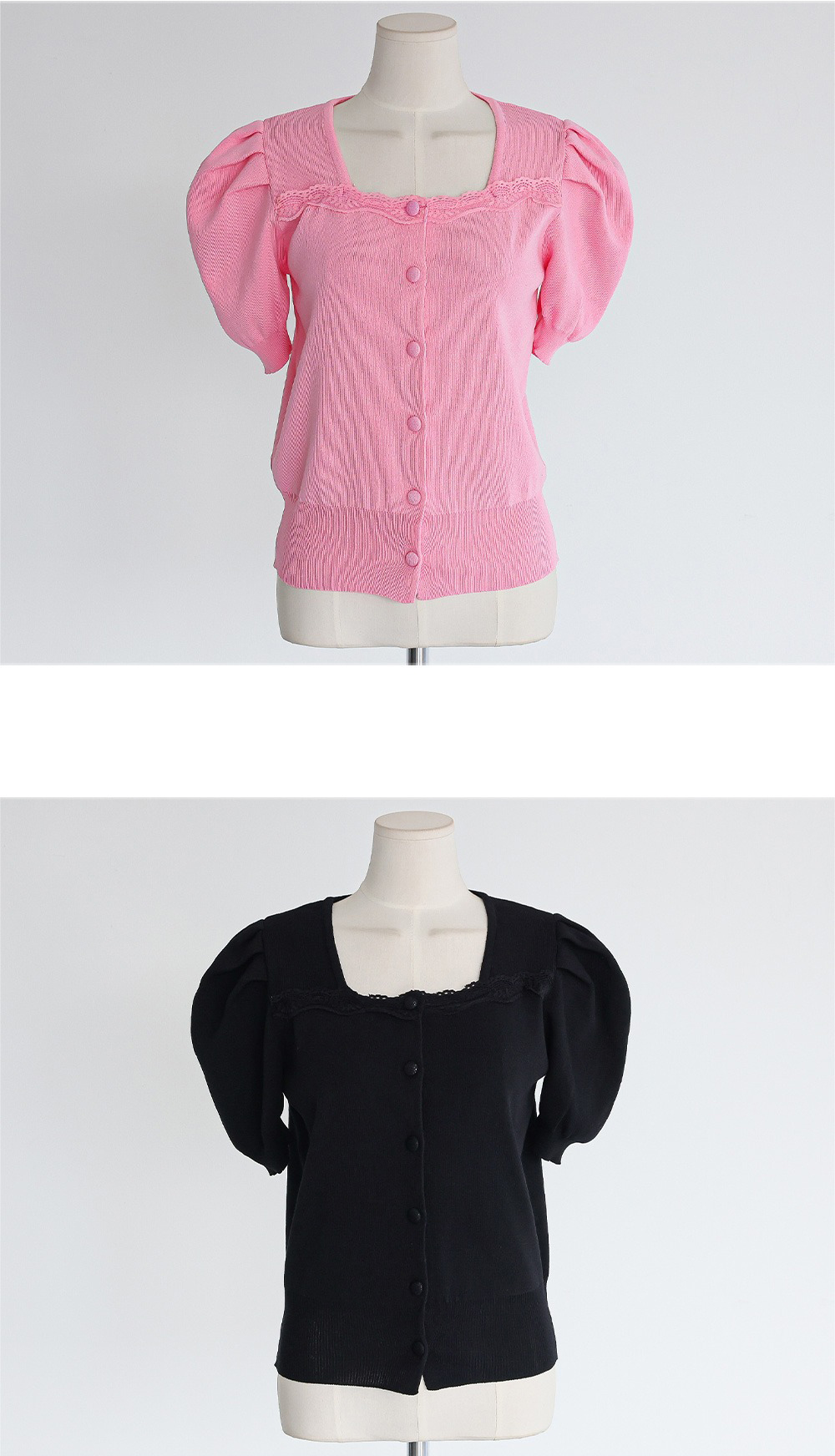 方領蕾絲泡泡袖上衣,KOREA,360634,方領蕾絲泡泡袖上衣,領500,999免運