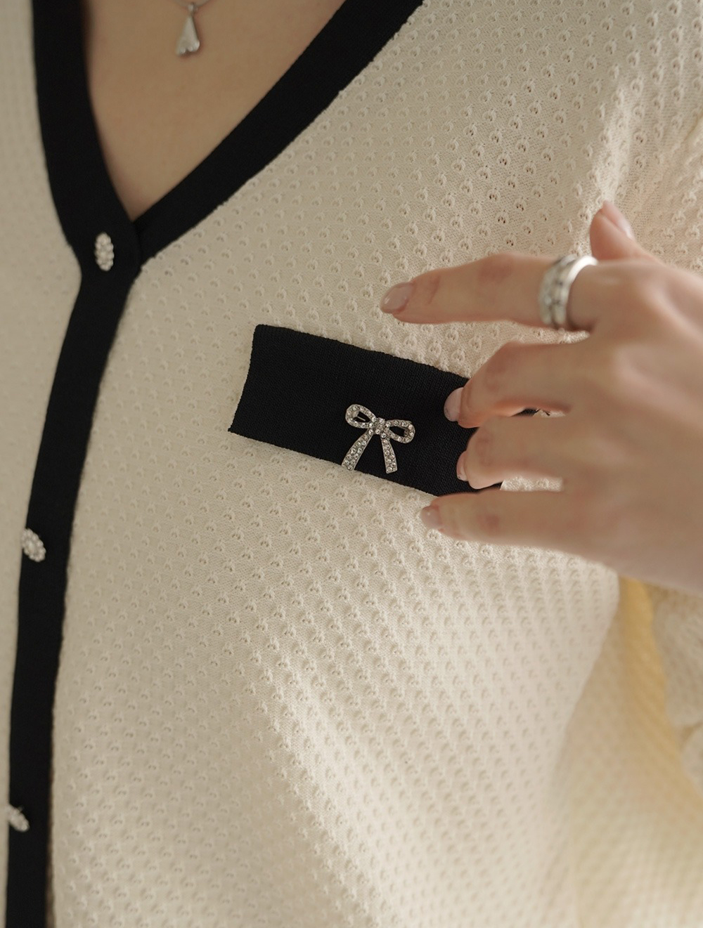 簡約甜美撞色針織上衣,KOREA,360635,簡約甜美撞色針織上衣,領500,999免運