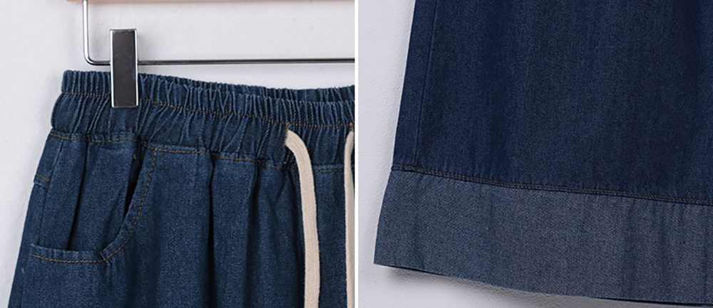 撞色下擺牛仔布寬褲,KOREA,361374,撞色下擺牛仔布寬褲,領500,999免運