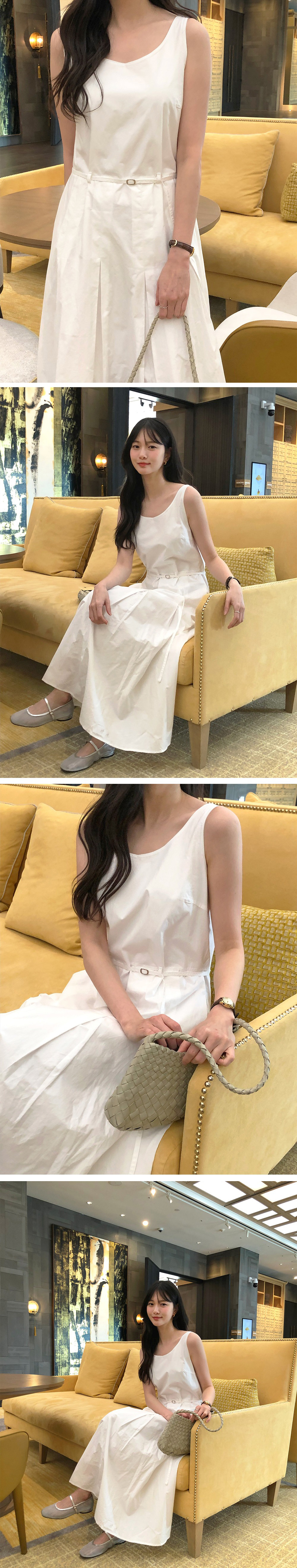 優雅簡約背心長洋裝,KOREA,362285,優雅簡約背心長洋裝,領500,999免運