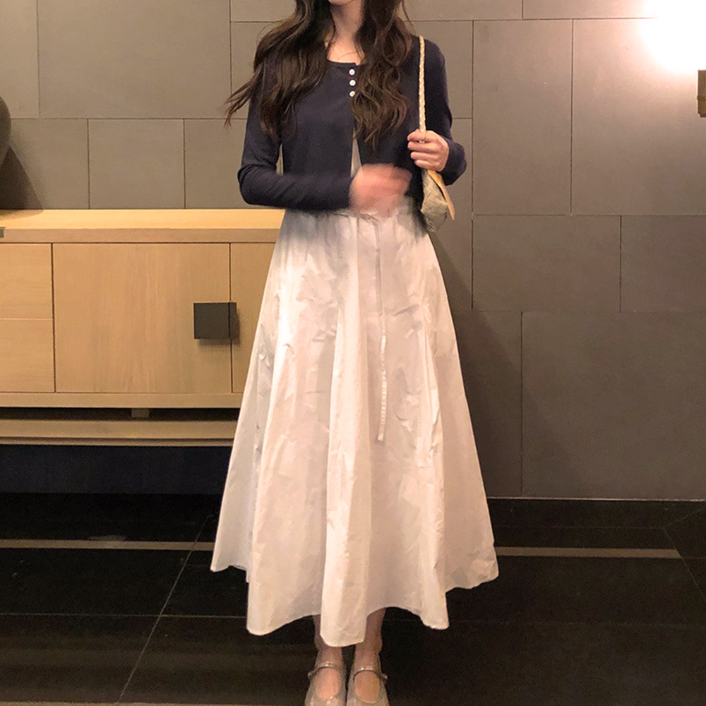 優雅簡約背心長洋裝