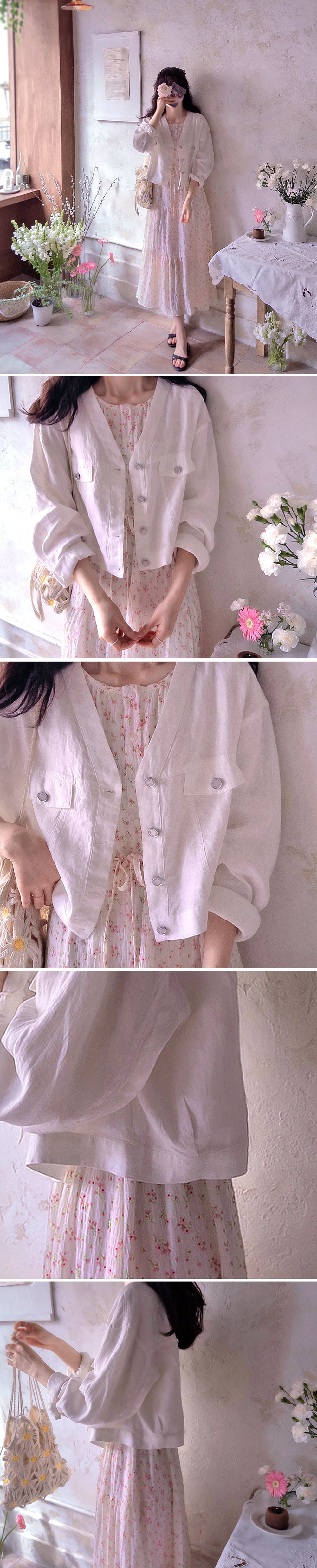 圓領碎花五分袖長洋裝,KOREA,362564,圓領碎花五分袖長洋裝,領500,999免運