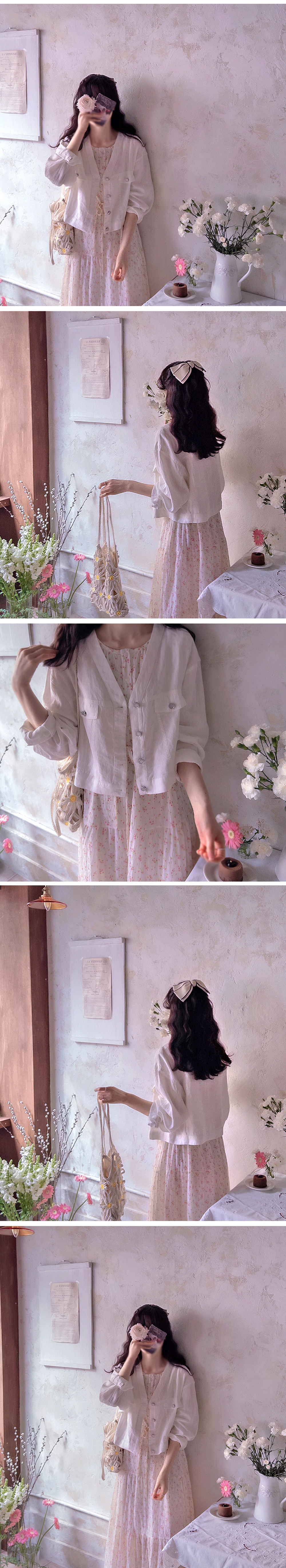 圓領碎花五分袖長洋裝,KOREA,362564,圓領碎花五分袖長洋裝,領500,999免運