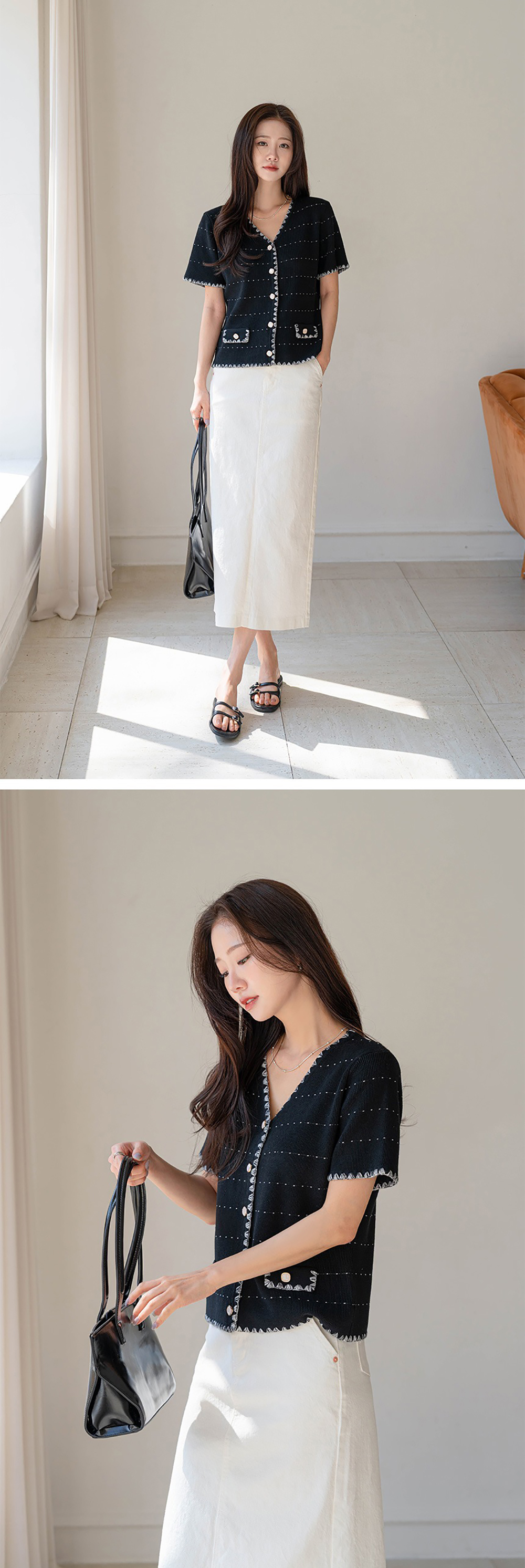 貴氣感V領針織上衣,KOREA,363258,貴氣感V領針織上衣,領500,999免運