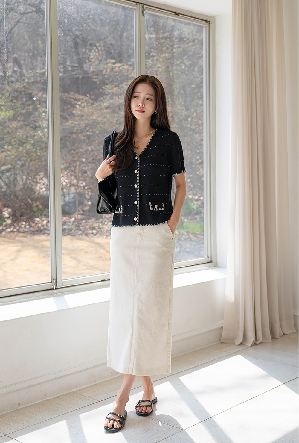 貴氣感V領針織上衣,KOREA,363258,貴氣感V領針織上衣,領500,999免運