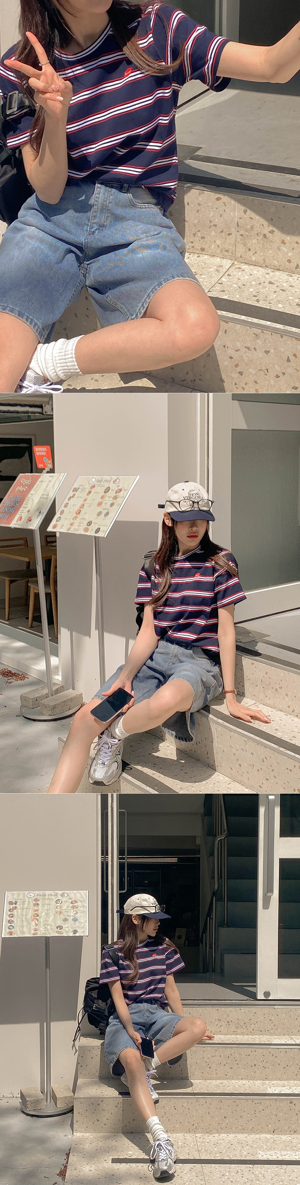 休閒百搭款牛仔短褲,KOREA,363329,休閒百搭款牛仔短褲,領500,999免運