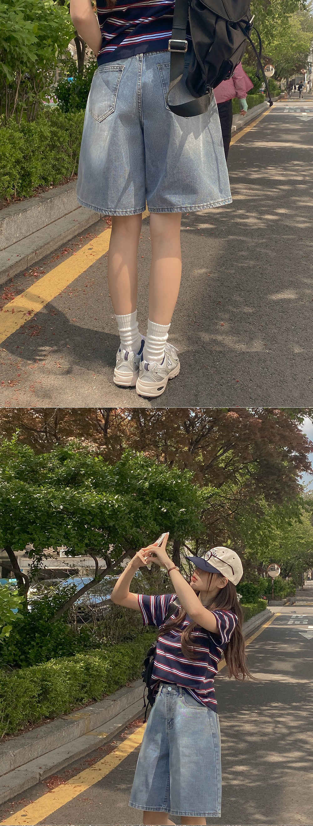 休閒百搭款牛仔短褲,KOREA,363329,休閒百搭款牛仔短褲,領500,999免運