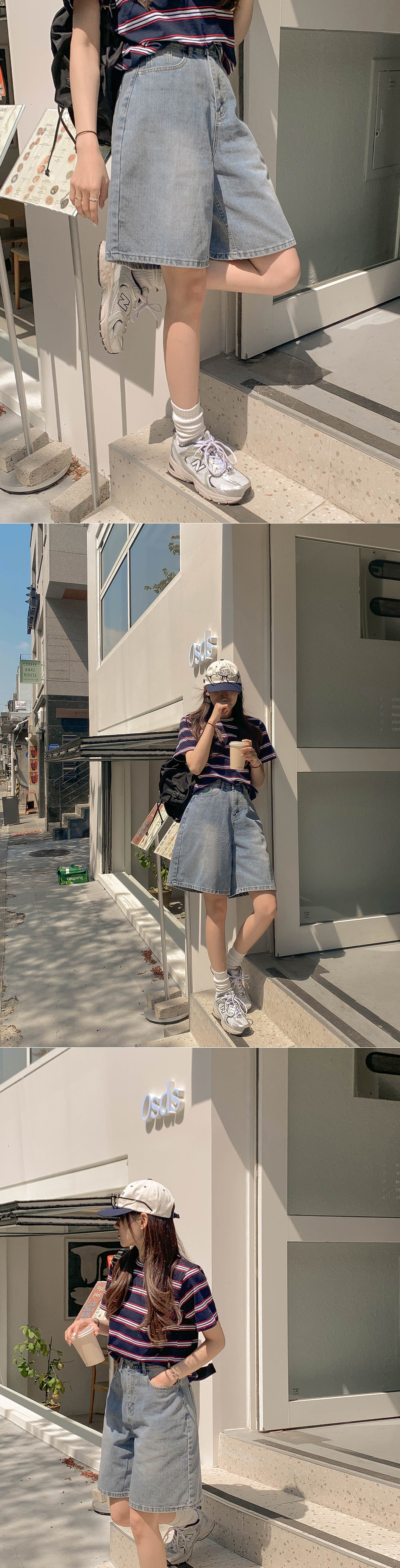 休閒百搭款牛仔短褲,KOREA,363329,休閒百搭款牛仔短褲,領500,999免運