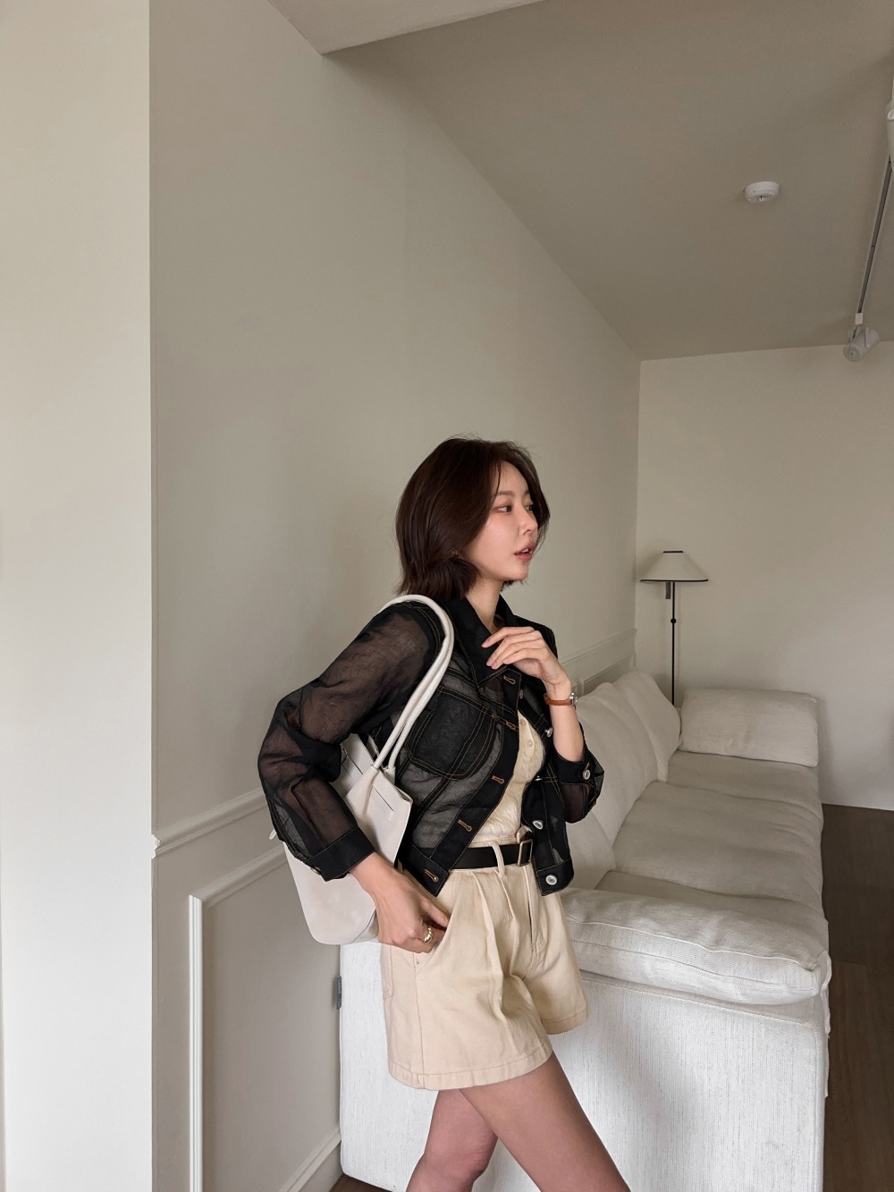 設計感微透短罩衫外套,KOREA,363628,設計感微透短罩衫外套,領500,999免運