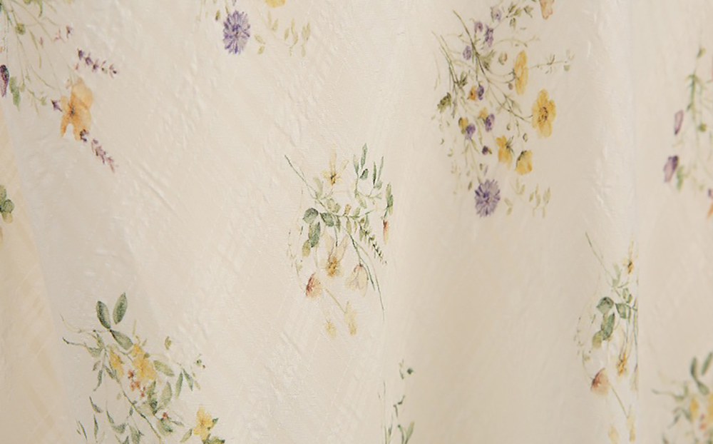 荷葉邊V領印花長洋裝,KOREA,363629,荷葉邊V領印花長洋裝,領500,999免運