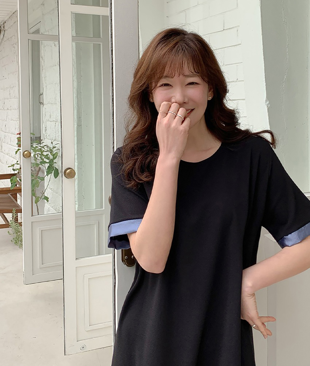 不對稱緞面拼接長洋裝,KOREA,363459,不對稱緞面拼接長洋裝,周新品優惠,NEWARRIVAL