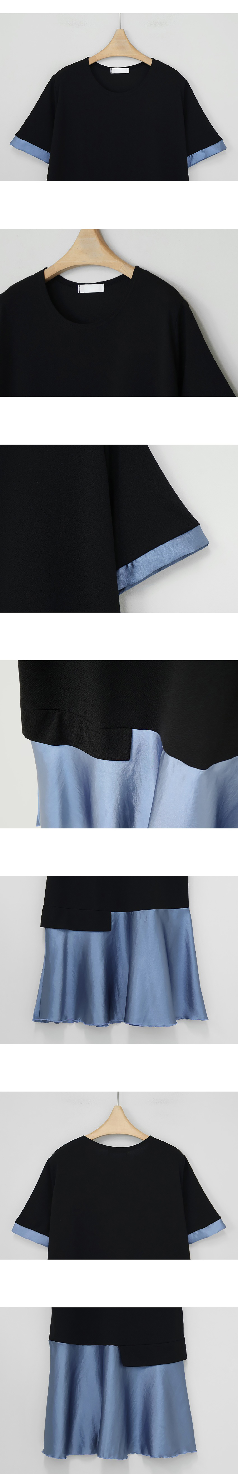 不對稱緞面拼接長洋裝,KOREA,363459,不對稱緞面拼接長洋裝,周新品優惠,NEWARRIVAL