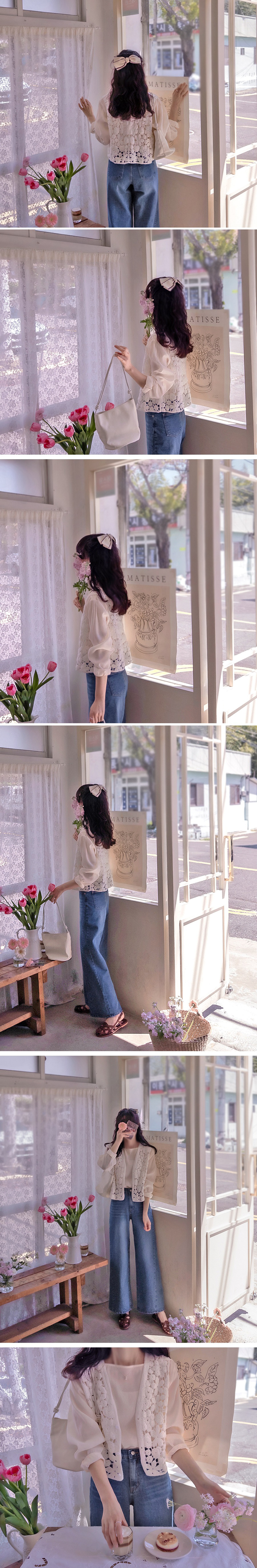 鏤空花朵針織背心外套,KOREA,363813,鏤空花朵針織背心外套,領500,999免運