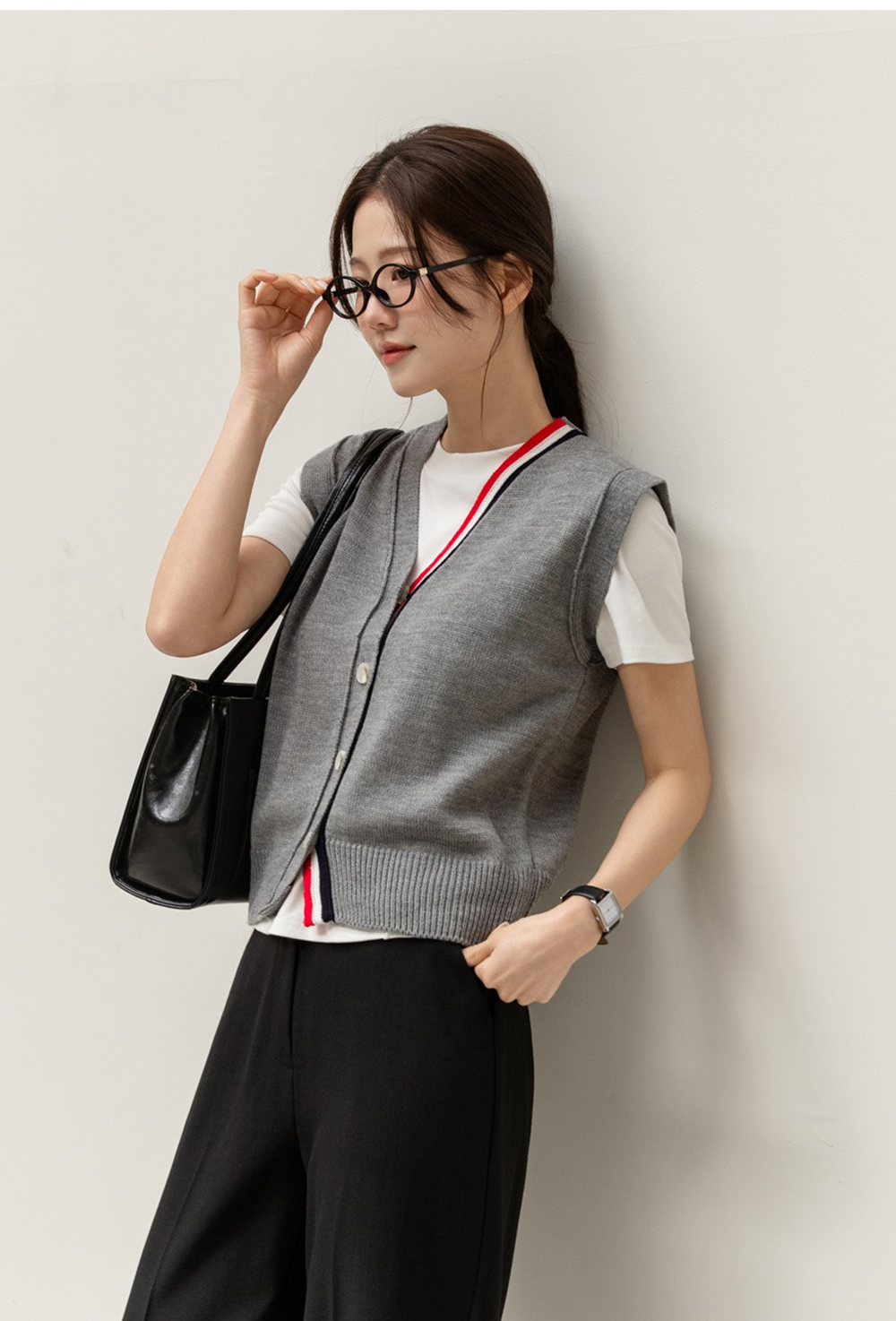 撞色條紋針織背心外套,KOREA,363869,撞色條紋針織背心外套,周新品優惠,NEWARRIVAL