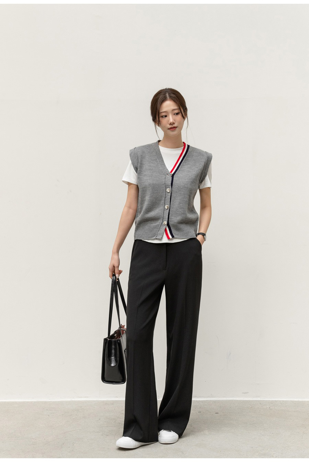 撞色條紋針織背心外套,KOREA,363869,撞色條紋針織背心外套,周新品優惠,NEWARRIVAL