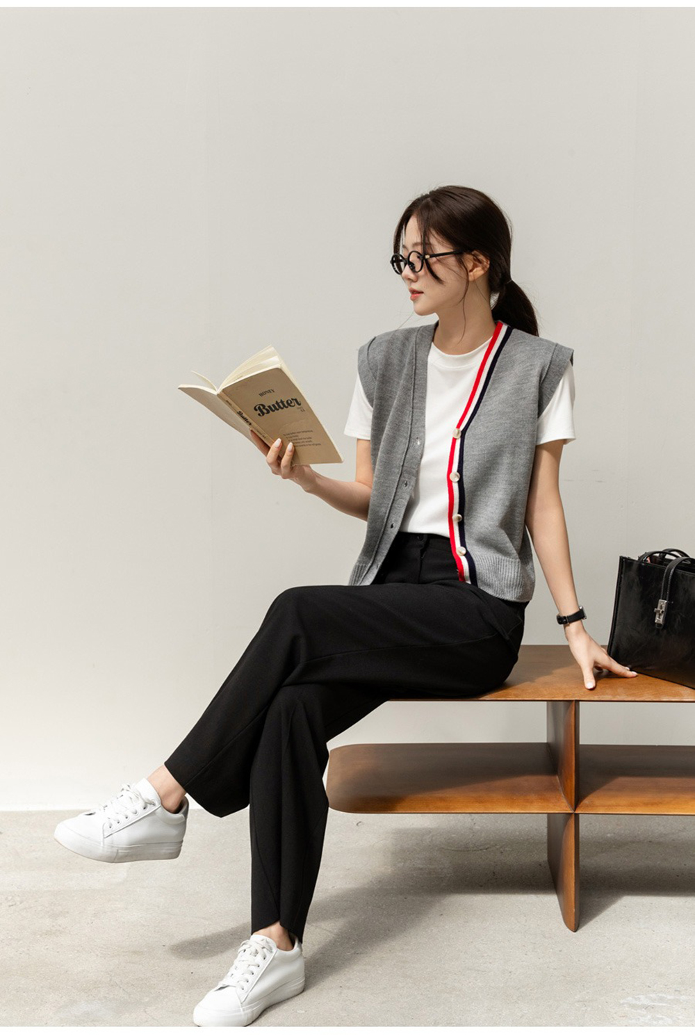 撞色條紋針織背心外套,KOREA,363869,撞色條紋針織背心外套,周新品優惠,NEWARRIVAL