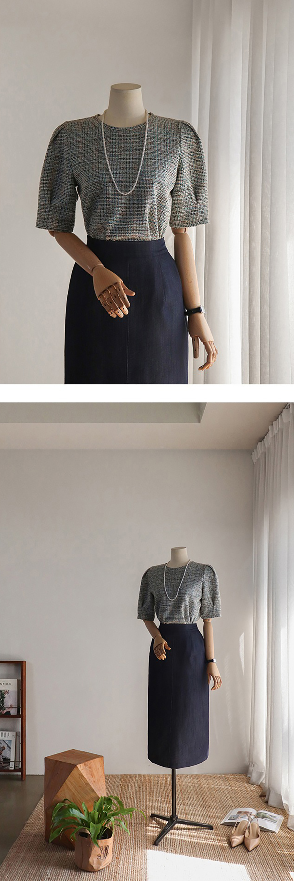 混色粗花呢編織上衣,KOREA,363883,混色粗花呢編織上衣,周新品優惠,NEWARRIVAL