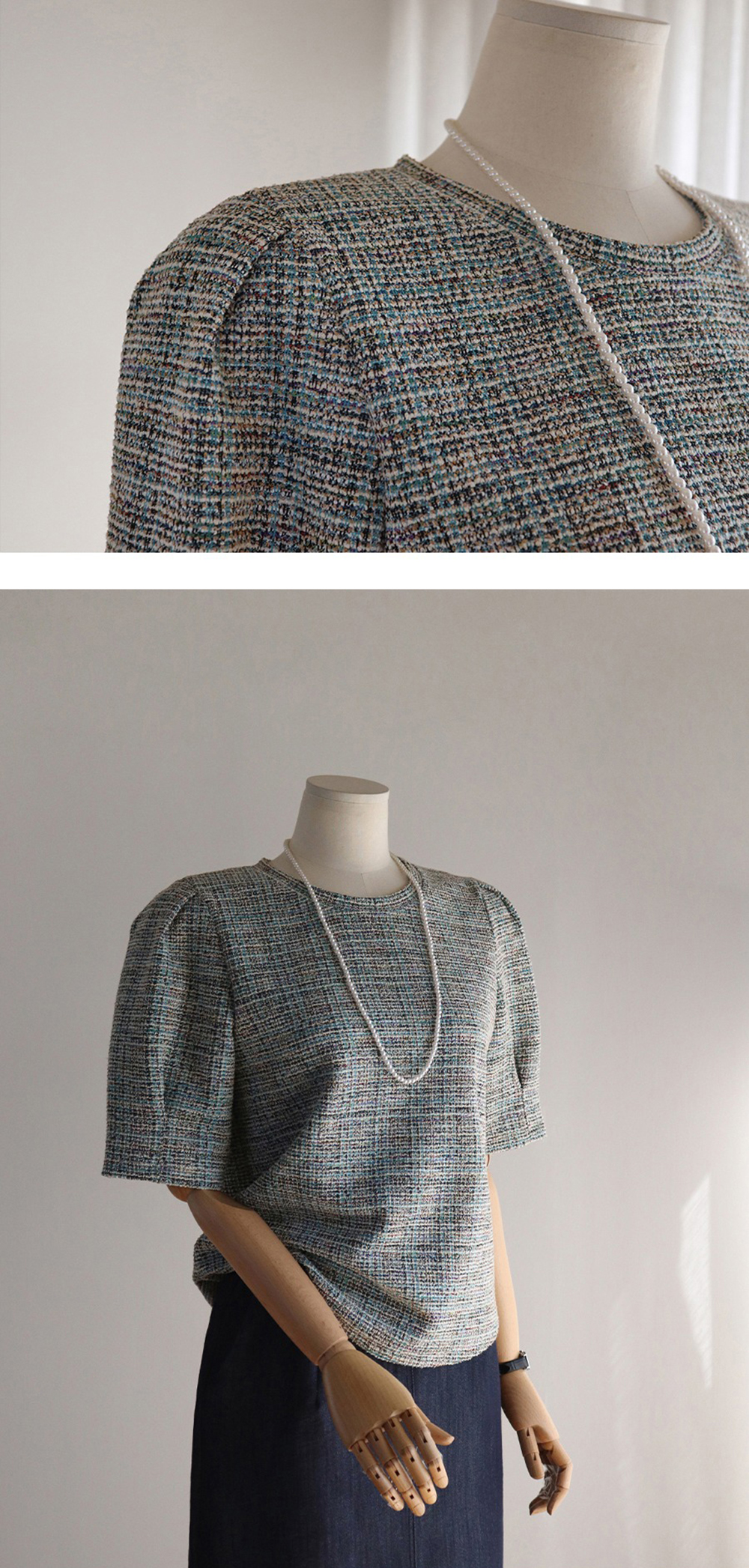 混色粗花呢編織上衣,KOREA,363883,混色粗花呢編織上衣,周新品優惠,NEWARRIVAL
