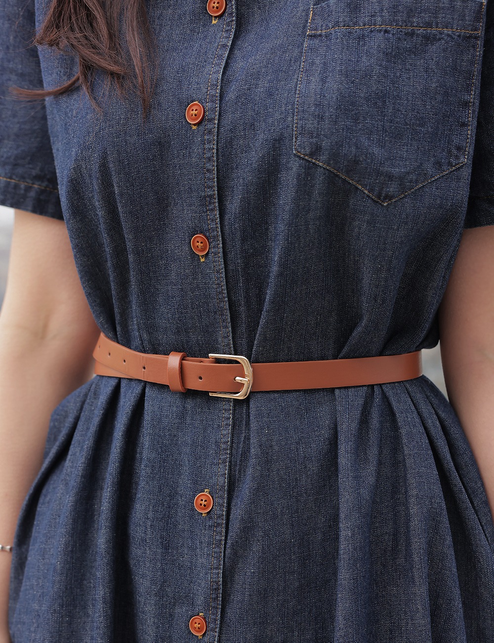 精緻翻領開衩牛仔洋裝,KOREA,365104,精緻翻領開衩牛仔洋裝,周新品優惠,NEWARRIVAL