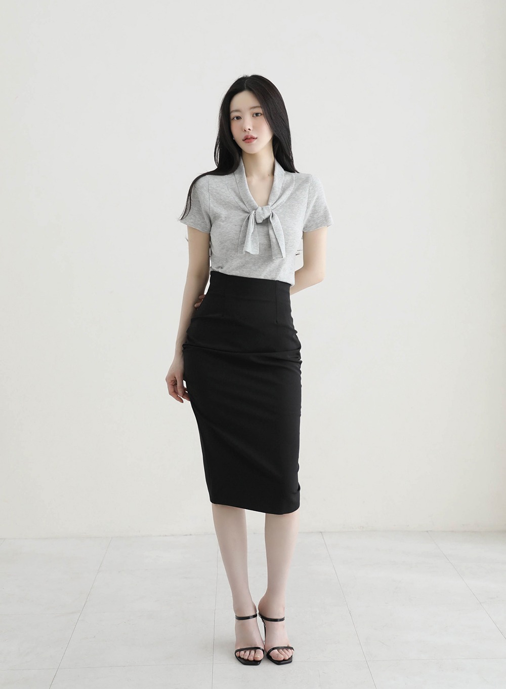 領口綁帶設計針織上衣,KOREA,365148,領口綁帶設計針織上衣,周新品優惠,NEWARRIVAL