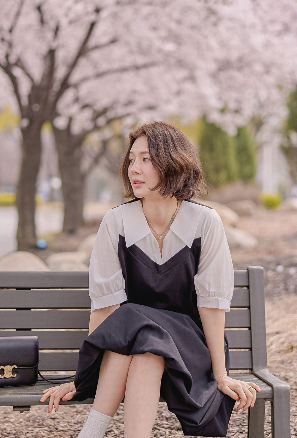 質感撞色拼接襯衫,連衣裙,KOREA,365023,質感撞色拼接襯衫,999免運