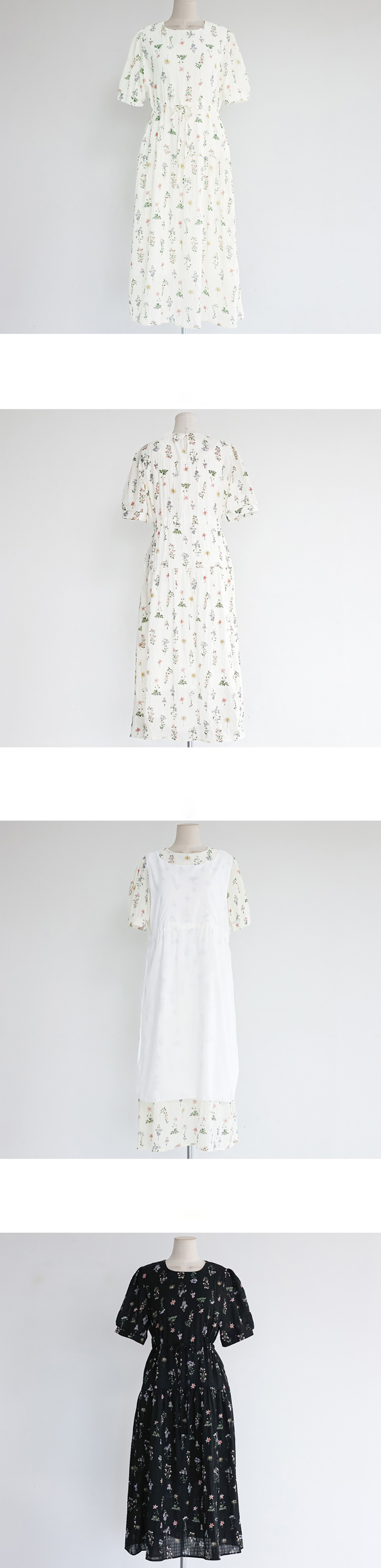 花卉印花抽繩長洋裝,KOREA,365387,花卉印花抽繩長洋裝,周新品優惠,NEWARRIVAL