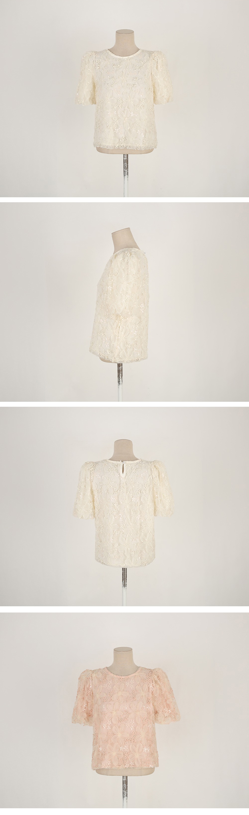 立體花朵刺繡亮片上衣,KOREA,366605,立體花朵刺繡亮片上衣,領500,999免運