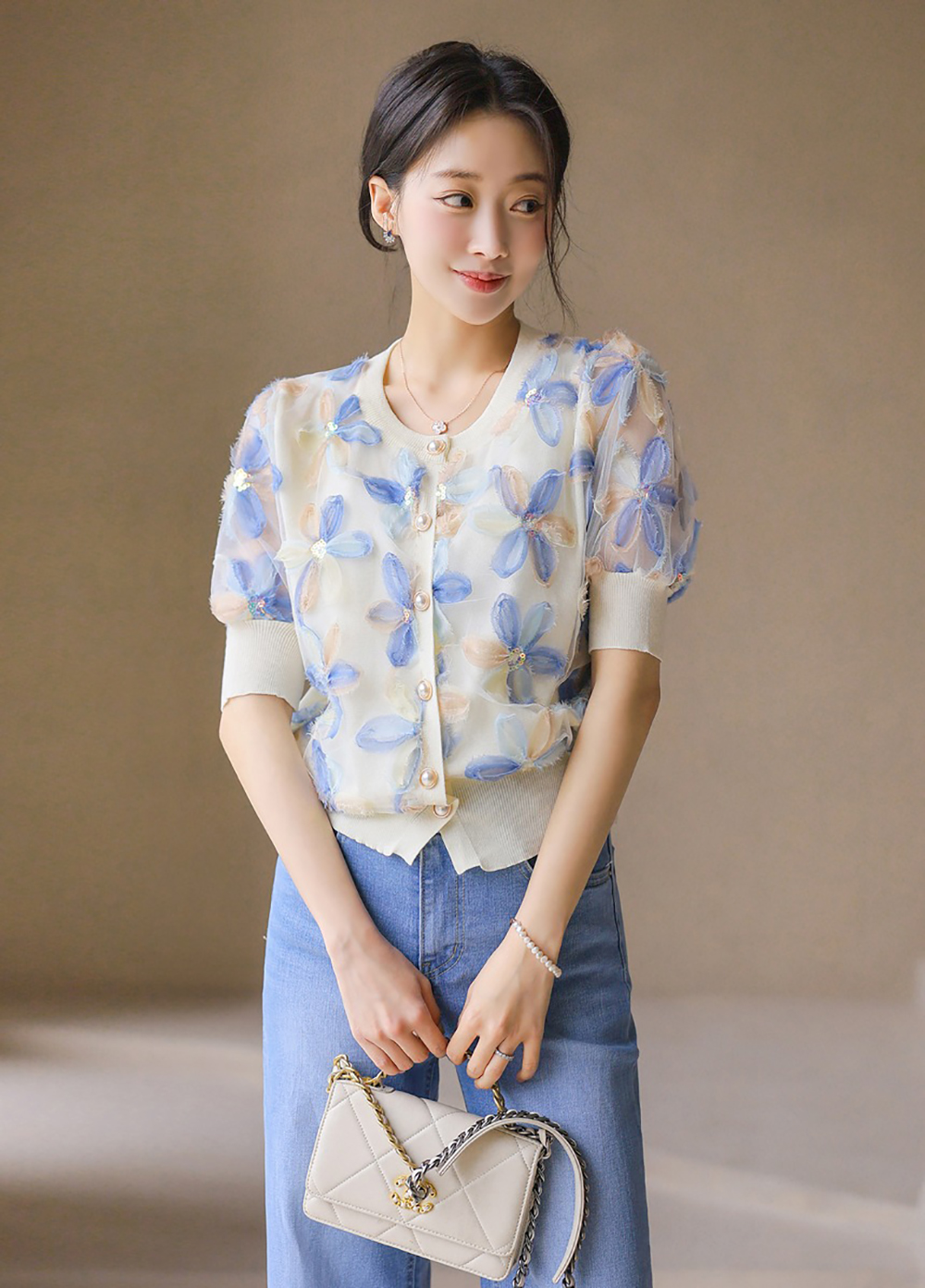 立體感花瓣針織上衣,連衣裙/裙子,KOREA,366387,立體感花瓣針織上衣,999免運