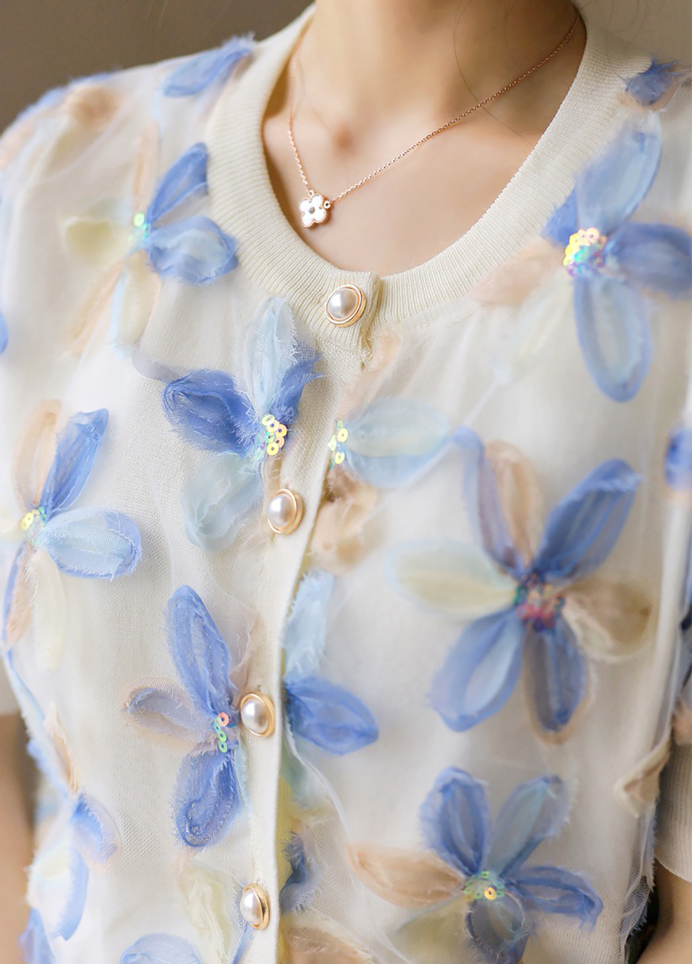 立體感花瓣針織上衣,連衣裙/裙子,KOREA,366387,立體感花瓣針織上衣,999免運