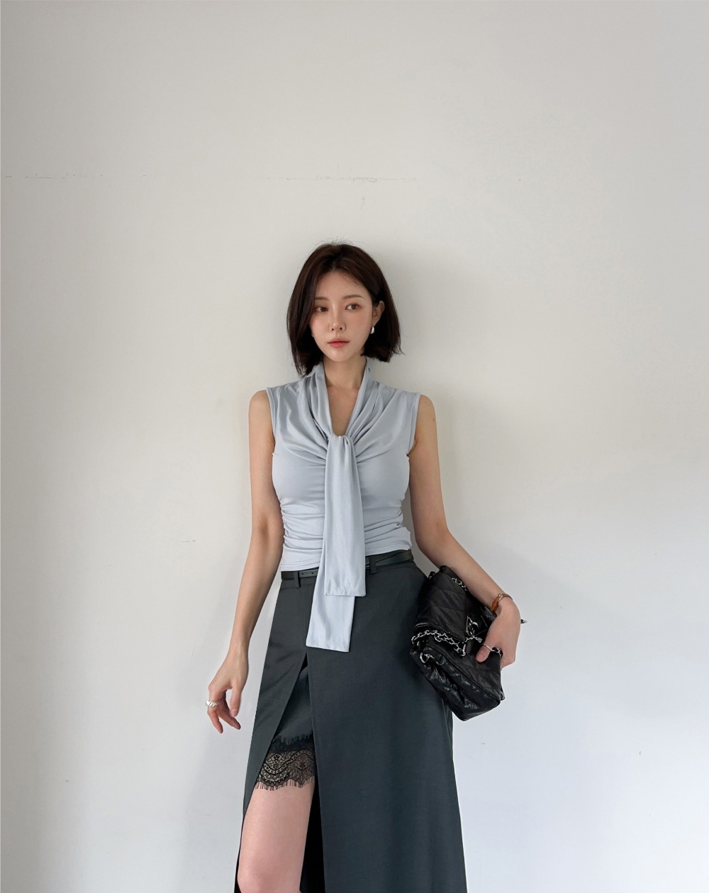 垂墜領巾感修身上衣,KOREA,368932,垂墜領巾感修身上衣,周新品優惠,NEWARRIVAL