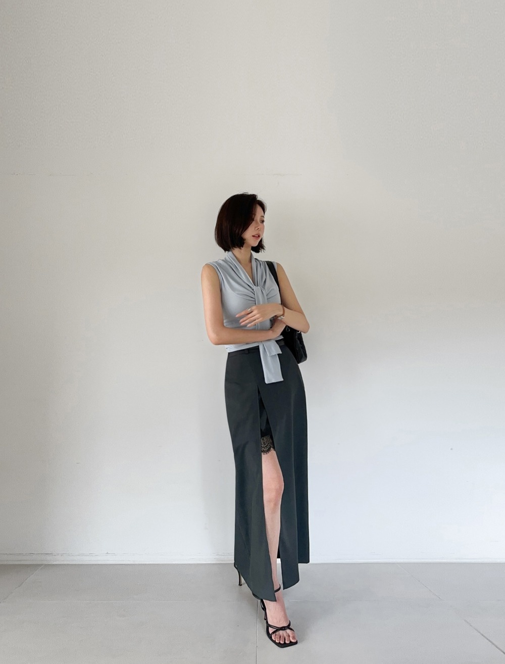 垂墜領巾感修身上衣,KOREA,368932,垂墜領巾感修身上衣,周新品優惠,NEWARRIVAL