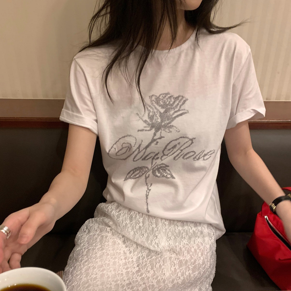 復古感玫瑰印花上衣