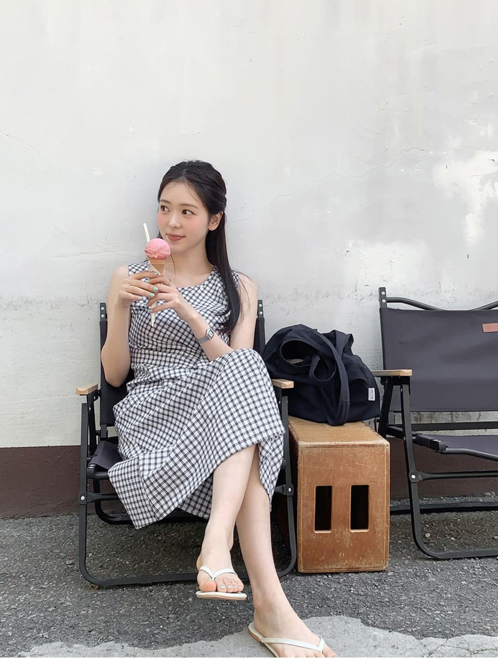 經典格紋綁帶背心洋裝,KOREA,369440,經典格紋綁帶背心洋裝,領500,999免運