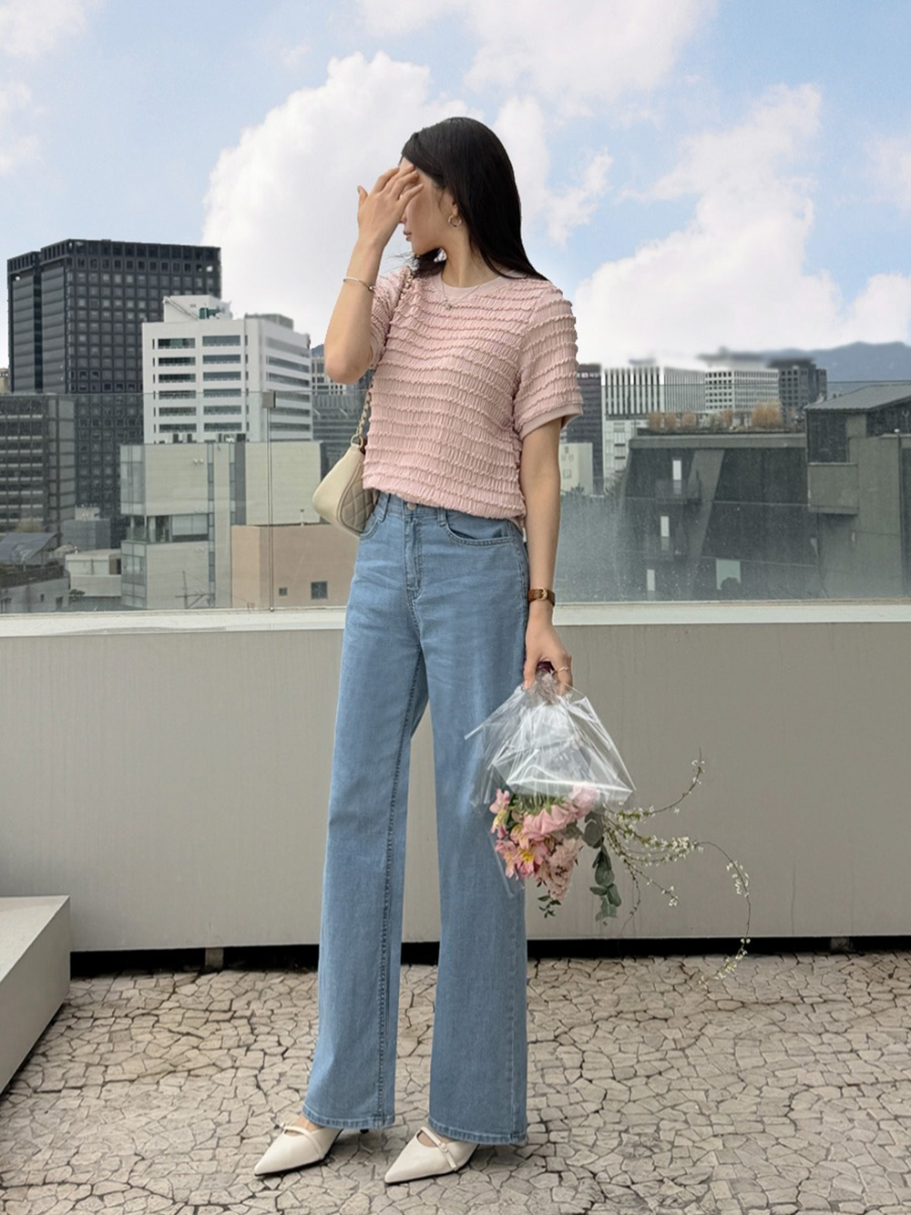 褶皺荷葉邊紋理上衣,KOREA,370203,褶皺荷葉邊紋理上衣,領500,999免運